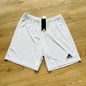 NWT Adidas Mens Medium White Aeroready Athletic Football Soccer Shorts Workout